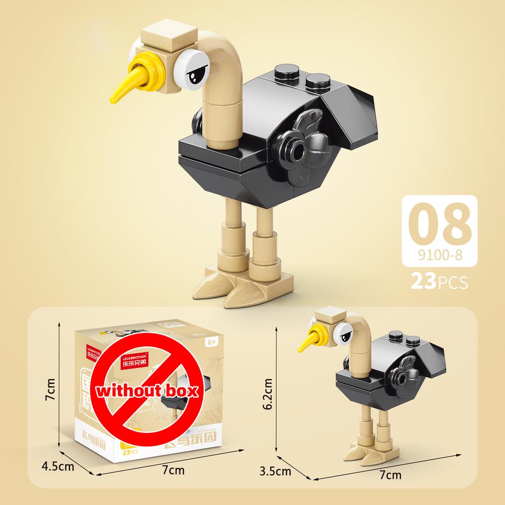 Lele Brother Bausteine Vogel Landtiere Flamingos Spechte Papageien Pfauen Adler MOC Stadtszene Zusammengebaut DIY Haustier Steine