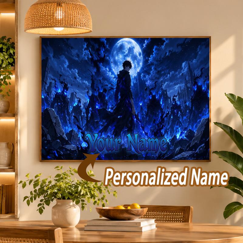 Custom Name Solo Leveling 5D Diamond Painting Personalized Full Drill Diamond Art Kit Gift