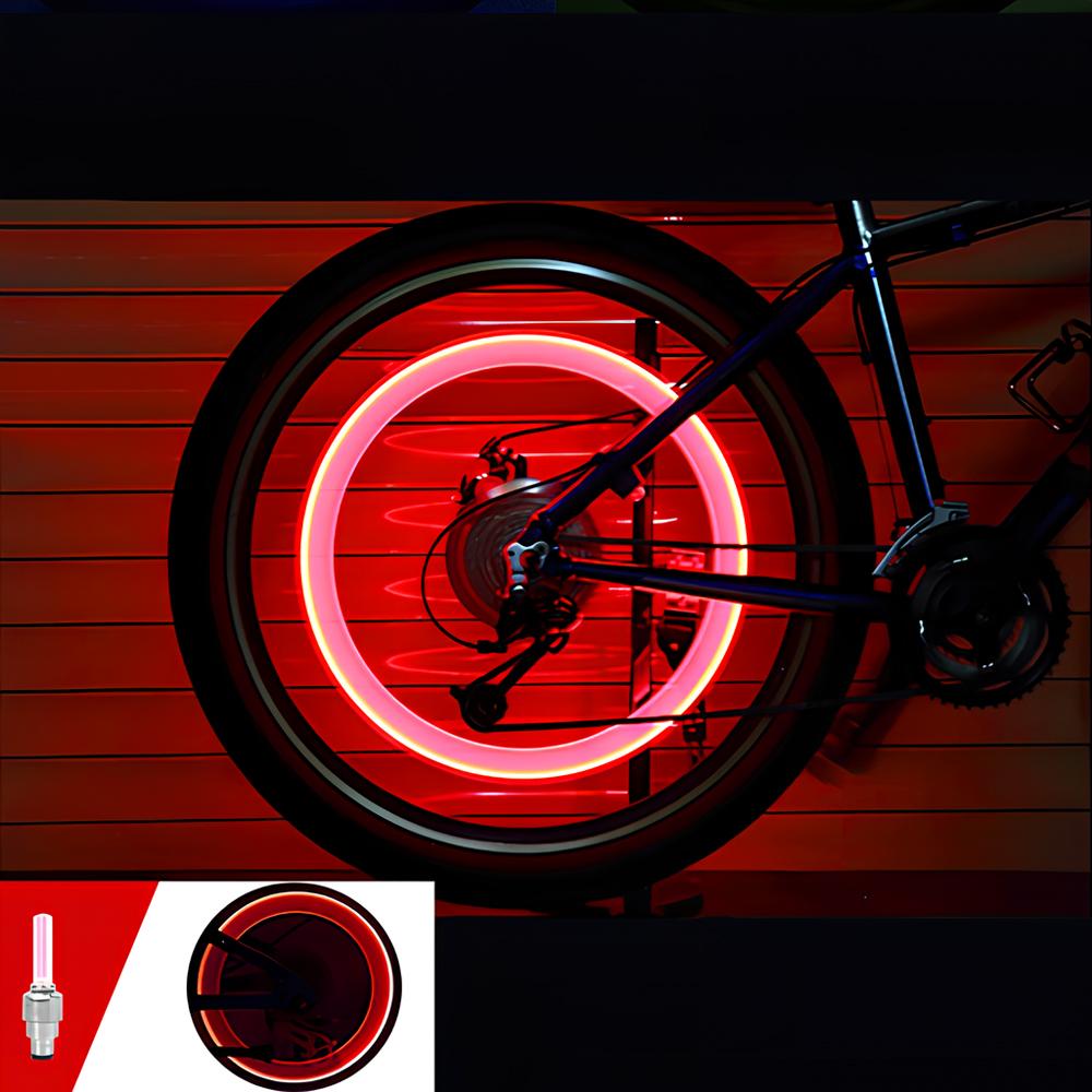 2ks Atmosférické uvítací světlo Nábojová lampa Auto Auto Kolo Moto Kolo Ventil pneumatik Dekorativní krytka ventilu Blesk Paprskové LED Neonová projekce