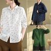 Spring Floral Long Sleeved Shirt for Women Loose Slimming Retro Artistic Shirt Blouses & Shirts
