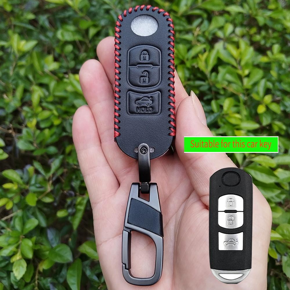 

Leather Car Remote Key Cover Case Holder Fob For Mazda 2 3 6 Atenza Axela Demio Cx-5 Cx5 Cx-3 Cx7 Cx-9