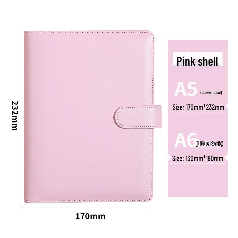In-Stock Macaron Loose-Leaf Notebook with Fresh Style Leather Cover and Buckle - Customizable Logo, Student Planner & Diary. A6