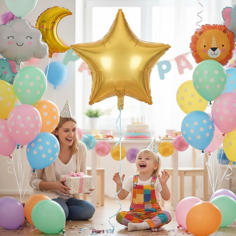 Matte Finish Star Balloons Solid Color Birthday Party Balloons Festival Room Outdoor Decoration