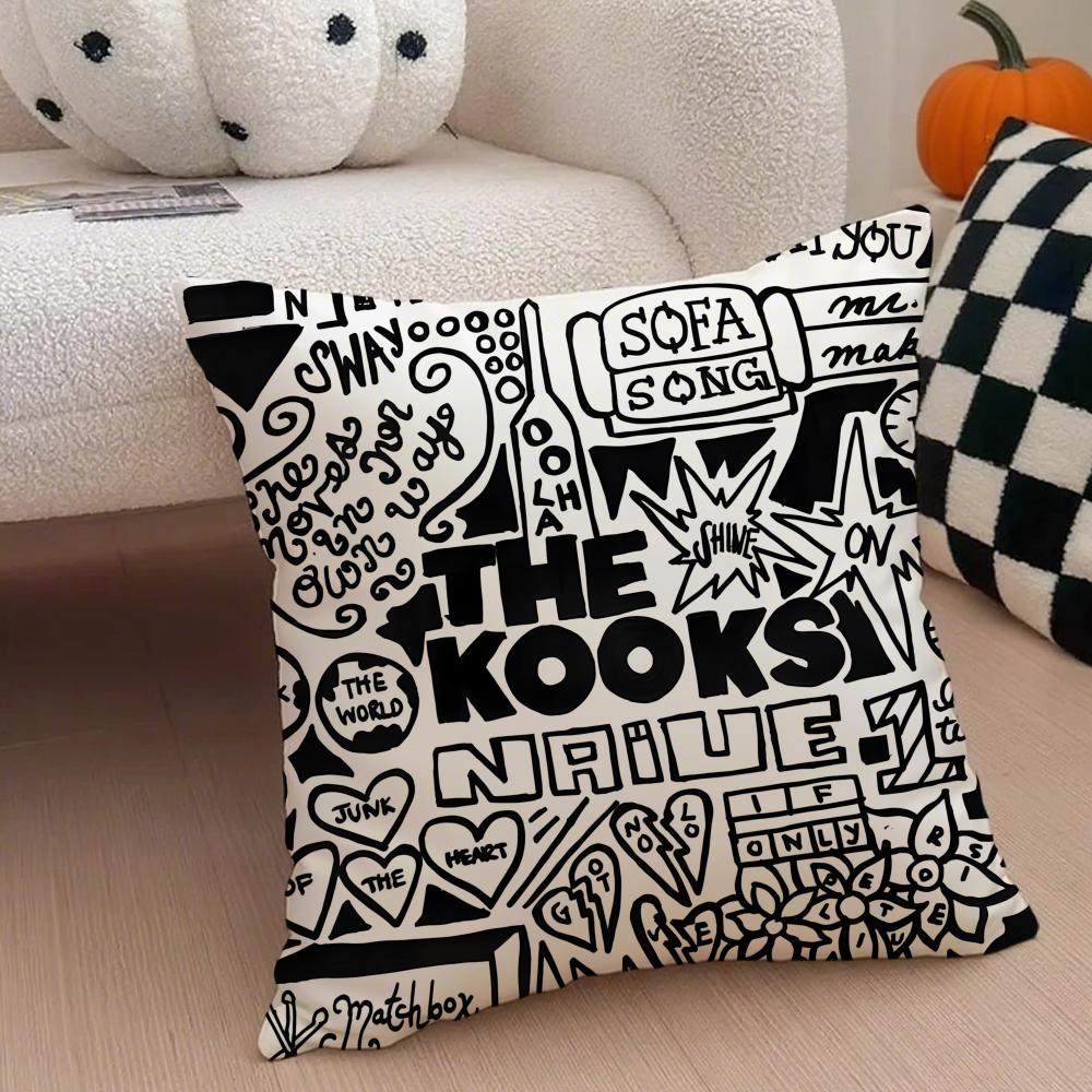 band indie The KKooks Cushion Cover Throw Pillow Cover Hidden Button Durable Polyester Chair Cushion