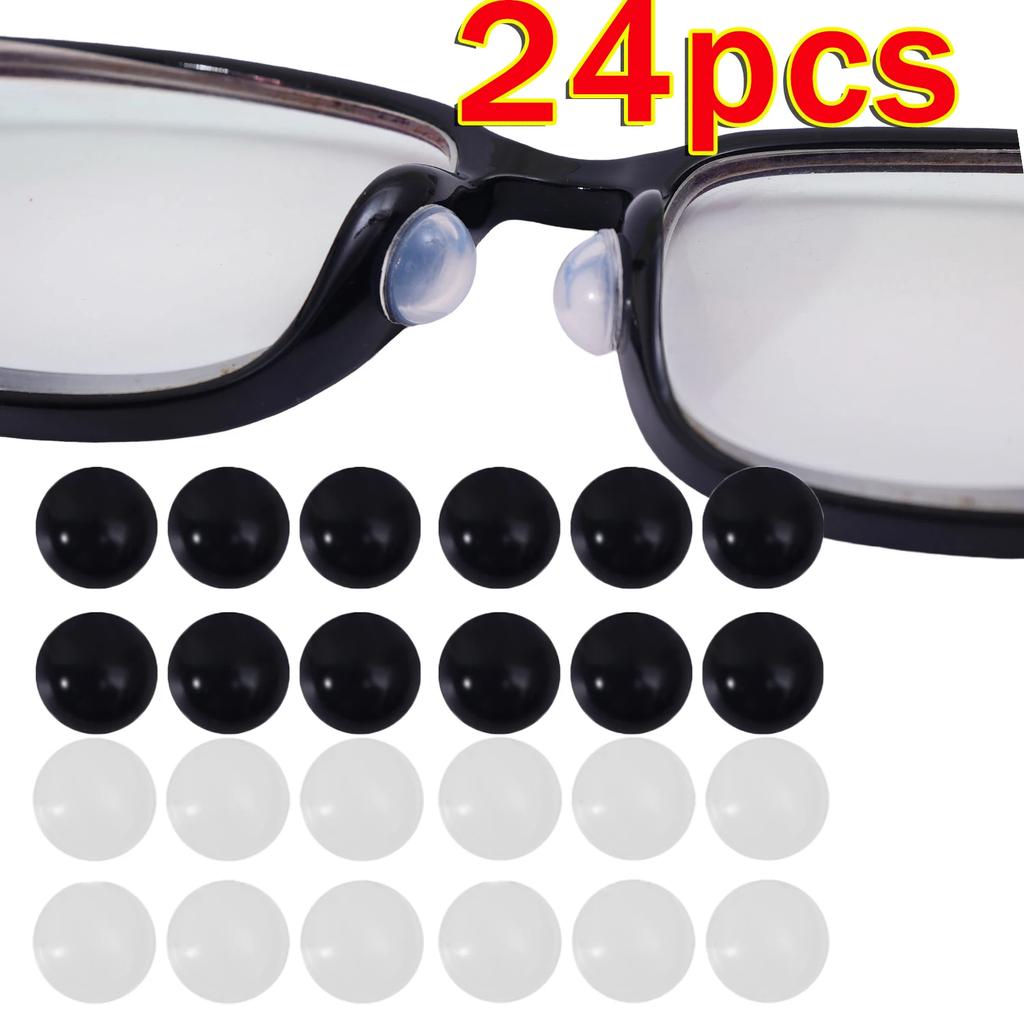 24pcs New Silicone Glasses Nose Pads Anti-Slip Soft Nose Pads Self Adhesive Eyeglasses Nose Holder Stickers Eyewear Accessories