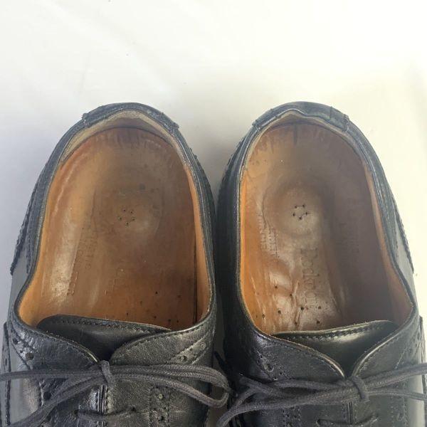 Rockport Italy Wingtip Business Shoes Black 8 EEE 26.0(USED)