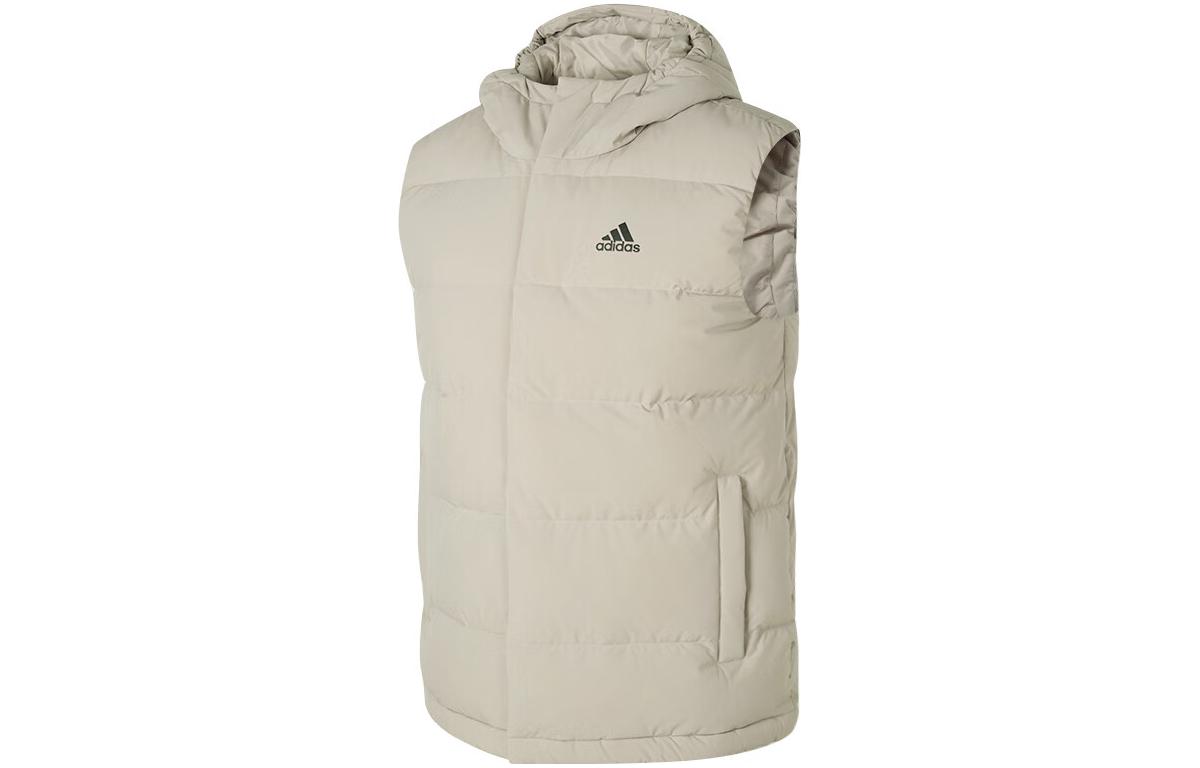Adidas Down Vests Men s Gray Hooded Moderate HY3935 XL