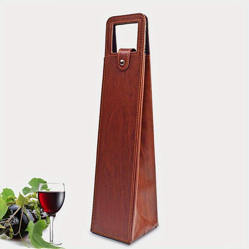 1pc New Fashion Simple Style Selling Wine and Beverage Gifts High-grade Leather Fashion Wine Packaging.