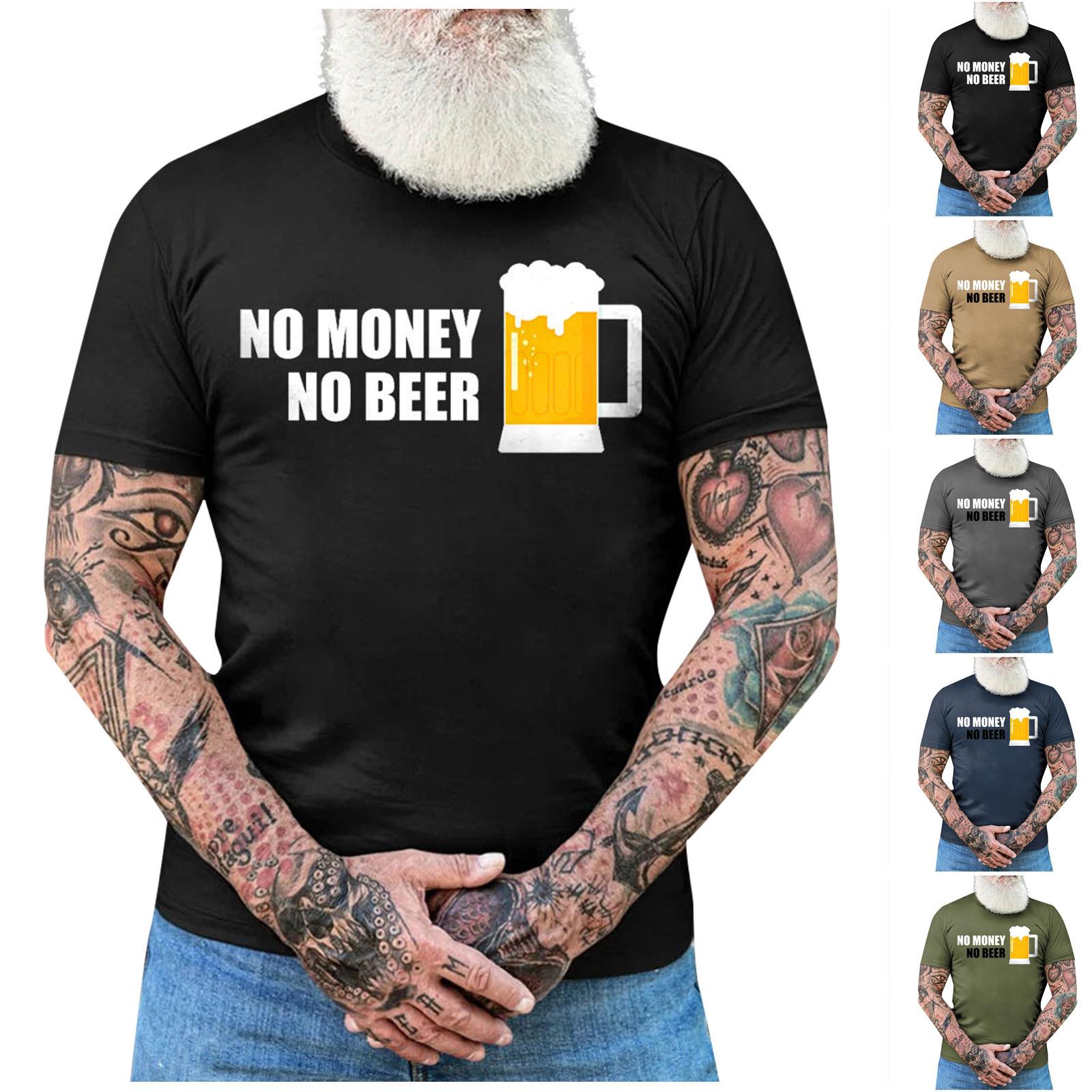 

(Куниде) Мужская повседневная футболка с круглым вырезом и коротким рукавом с гладильным принтом и свободным пуловером