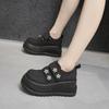 Platform-soled Love Women's 2025 Spring New Fashion Versatile One-pedal Casual Shoes Big Head Single Shoes Inner Height-increasing Women's Shoes