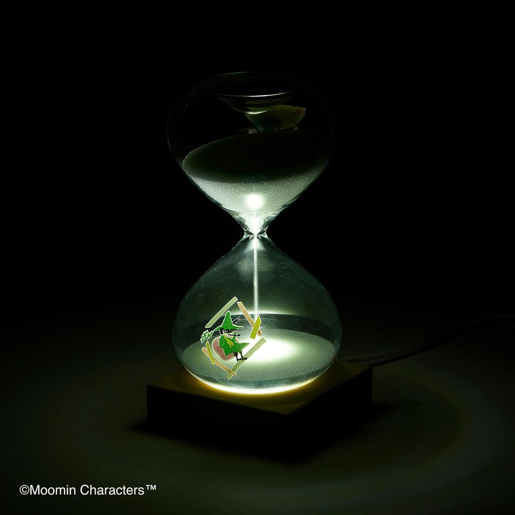 Chatani Moomin Hourglass with Counter and LED X X Item Number 15-Minute Light, Clear, H15.5 W7.5 D7.5cm, "FunScience" 152-333242W