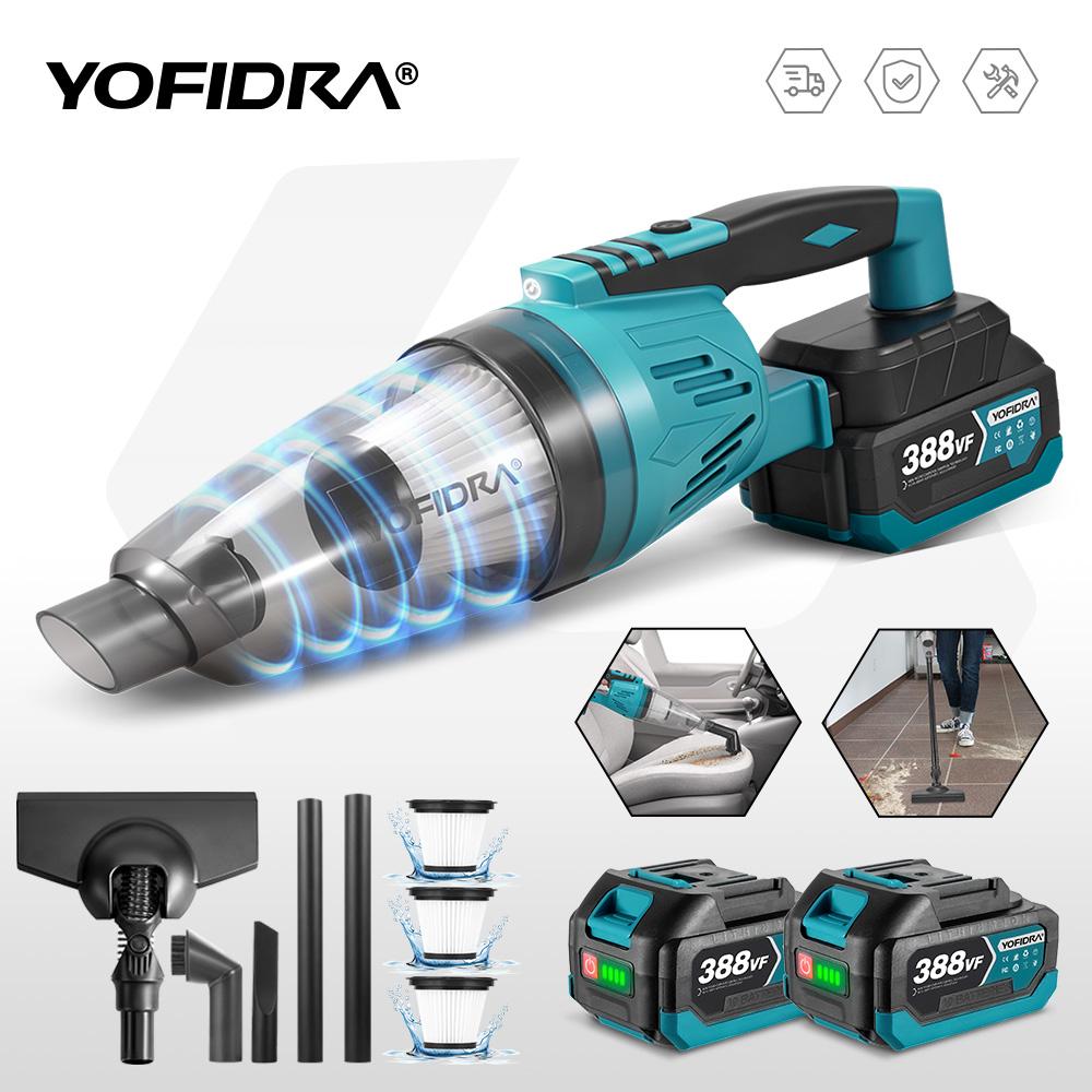 Yofidra 1500W Electric Cordless Vacuum Cleaner Portable Rechargeable Household Cleaning Power Tool For Makita 18V Battery Pin