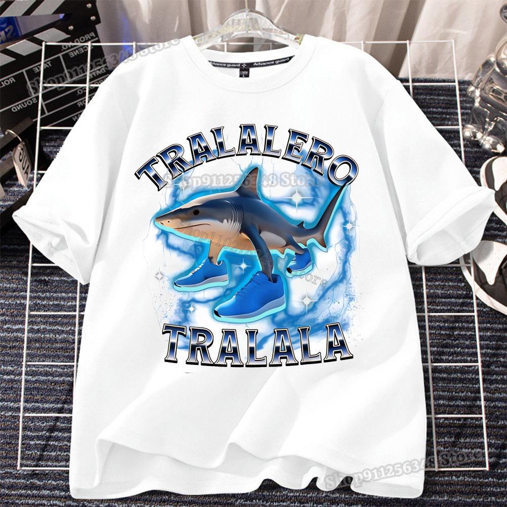 Italian Brainrot T-shirt for Children Clothing White Tops Kids Summer Short Sleeve Tees Cotton Boys Girls Outfits Tungtung Sahur