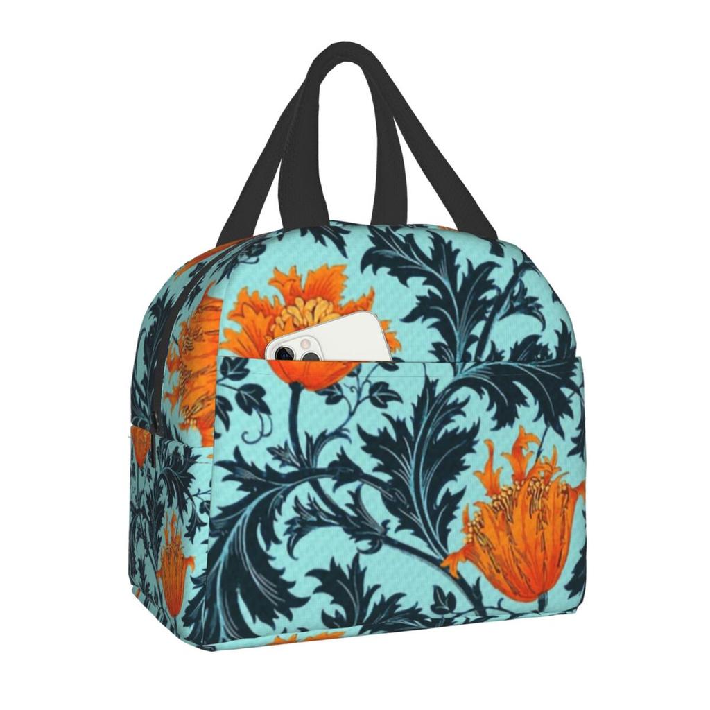 William Morris Compton Floral Pattern Lunch Box for Women Multifunction Cooler Thermal Food Insulated Lunch Bag Office Work