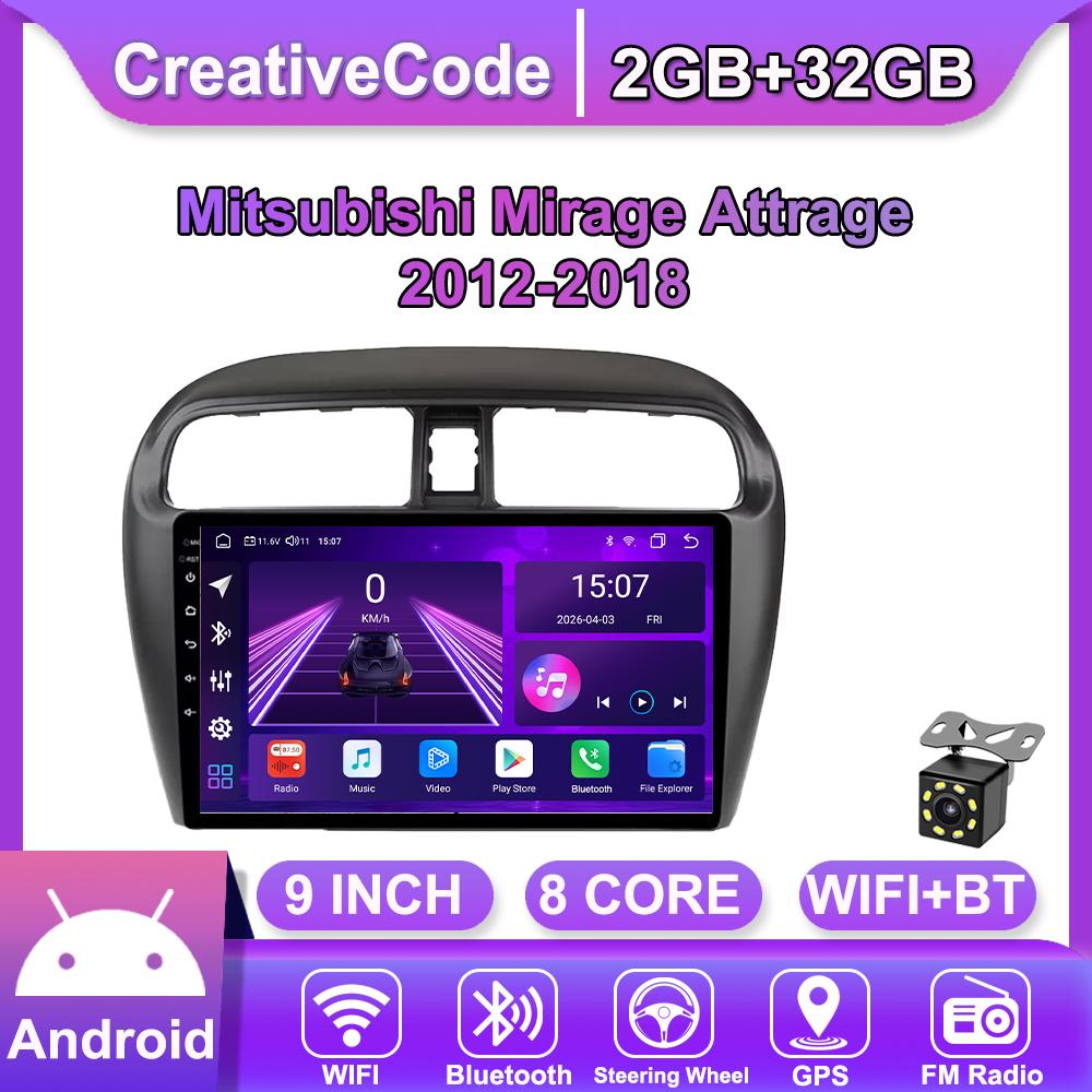 

Автомобильная магнитола Android Car-Play для Mitsubishi Mirage Attrage 2012-2018 Мультимедийный плеер Головное устройство Стерео Навигация GPS BT WIFI, 8 ЯДЕР ,2+32 ГБ чёрный