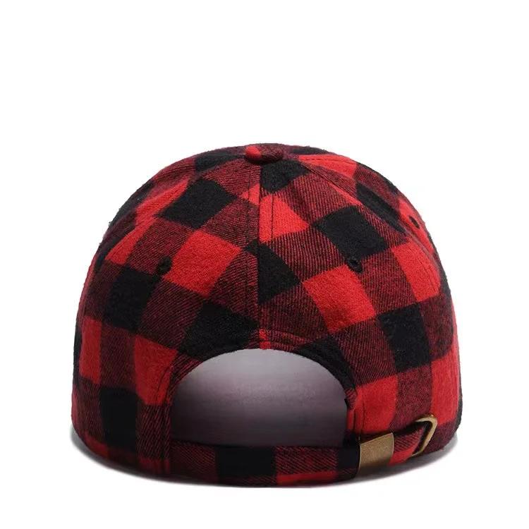 Damen Baumwoll-Baseballkappe Sommer UV-Schutz Verstellbar Kariert Pferdeschwanz-freundlich Outdoor-Sonnenhut Modischer Lässiger Stil