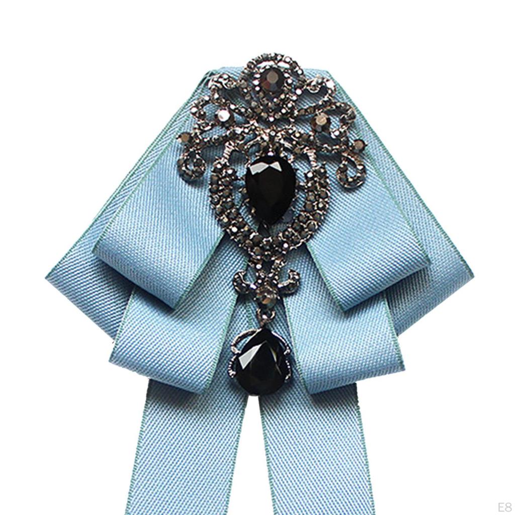Bow Tie for Women Bowknot Necktie Vintage College Style Elegant Ribbon Formal Fashion Brooch Pin