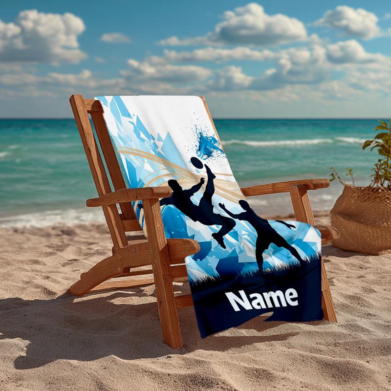Custom Name Ultra-Soft Beach Towel with Soccer Theme,Ideal for Pool - Camping, Diving - Perfect Travel Essential, Vibrant Beach Towel.
