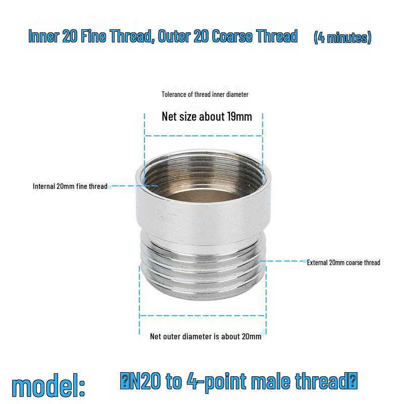 Universal Faucet Adapter: 4-Point Quick Connect for Shower Hose and Washing Machine Inlet
