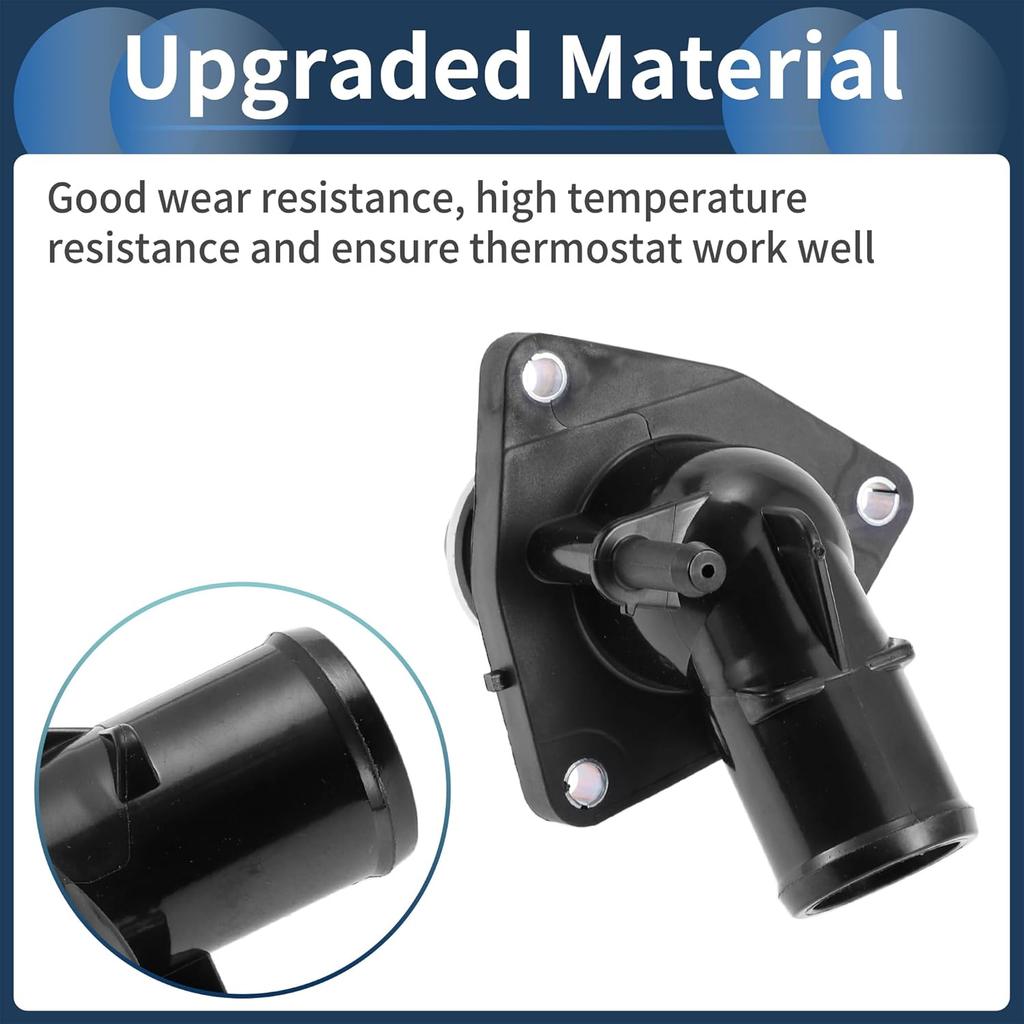 Car Thermostat Inner Engine Coolant Thermostat Housing Assembly No.12674634 for Chevrolet Corvette 6.2L V8 2015-2019 Plastic Black Durable