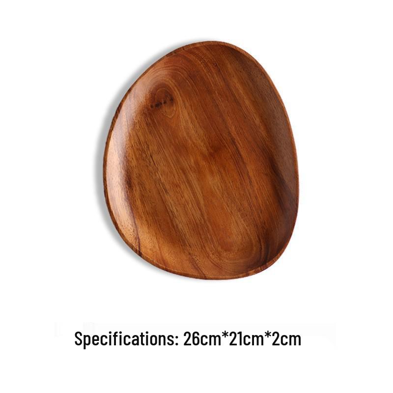 Wooden Leaf-Shaped Snack and Tea Tray
