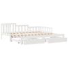 Pull Out Daybed with Drawers Without Mattress White 90x190 Cm