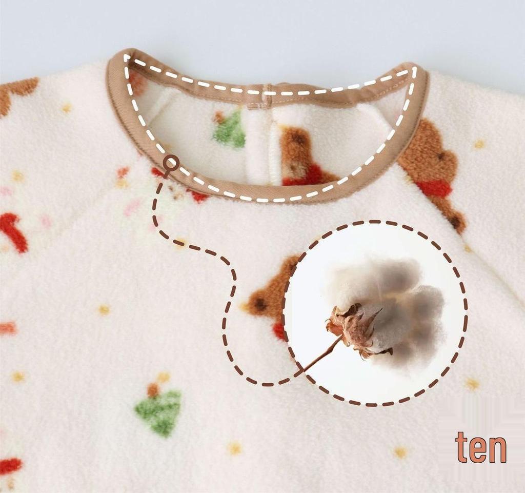 2025 Fall/Winter Unisex Fleece Smock for Kids: Reversible Baby Bib and Eating Wear