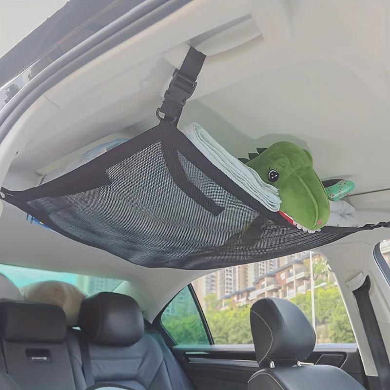 Double Layer Adjustable Roof Luggage Mesh Bag, Roof Storage Bag, Suitable for Cars, Long-distance Travel Storage Bag