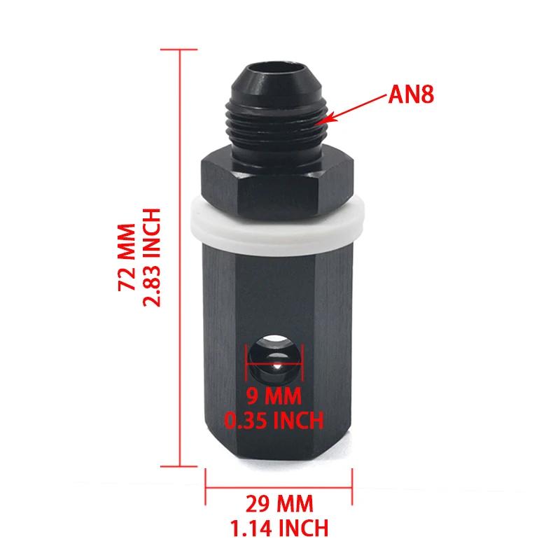 6AN 8AN 10AN Male Fuel Cell Tank Rollover Vent Valve Aluminum Black with valve exhaust system