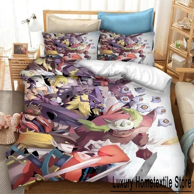 Set de lenjerie de pat Anime Digimon Adventure Băieți Fete Twin Queen Size Husă de pilota Față de pernă Pat Băieți Adulti Moda Textile pentru casaextile