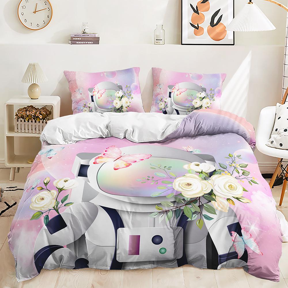 

Three-Piece Lunar Astronaut Quilt Set Two-Piece Bedding Kit 135 * 200 (two-piece set) 90g