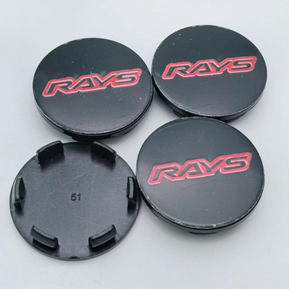 4 stuks/set 51mm 46mm Rays Logo Embleem Badge Auto Wielnaafdopjes Wielnaafdoppen Velg Naafkap Stofkap Vervanging Auto Accessoires