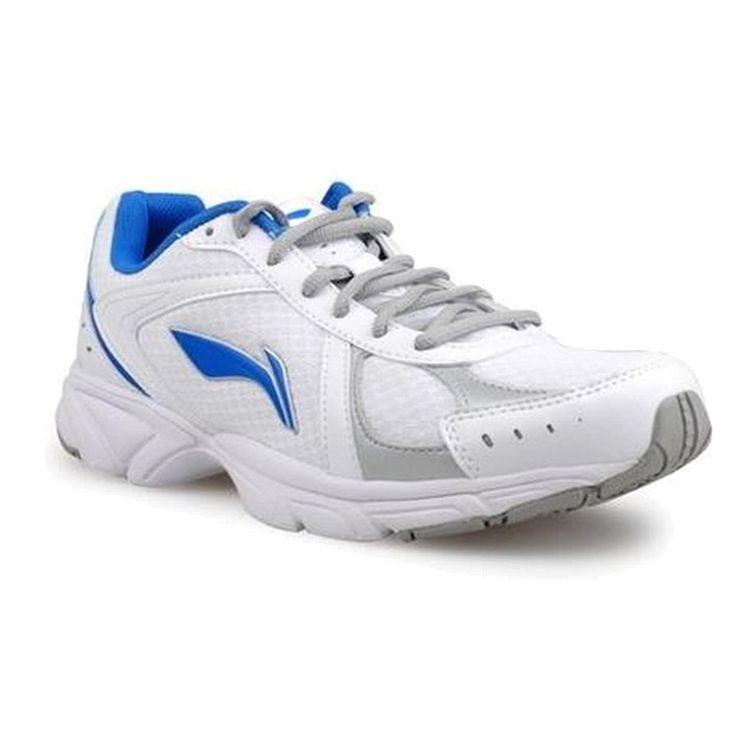 Li Ning Comfortable Casual Shock Absorbing Breathable Wear Resistant Non Slip Low Top Running Shoes Men Sneakers White Blue Gray ARBJ055-1