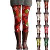 Women's Casual Fashion Outdoor Christmas Printed Slim Elastic Yoga Pants Cropped Pants