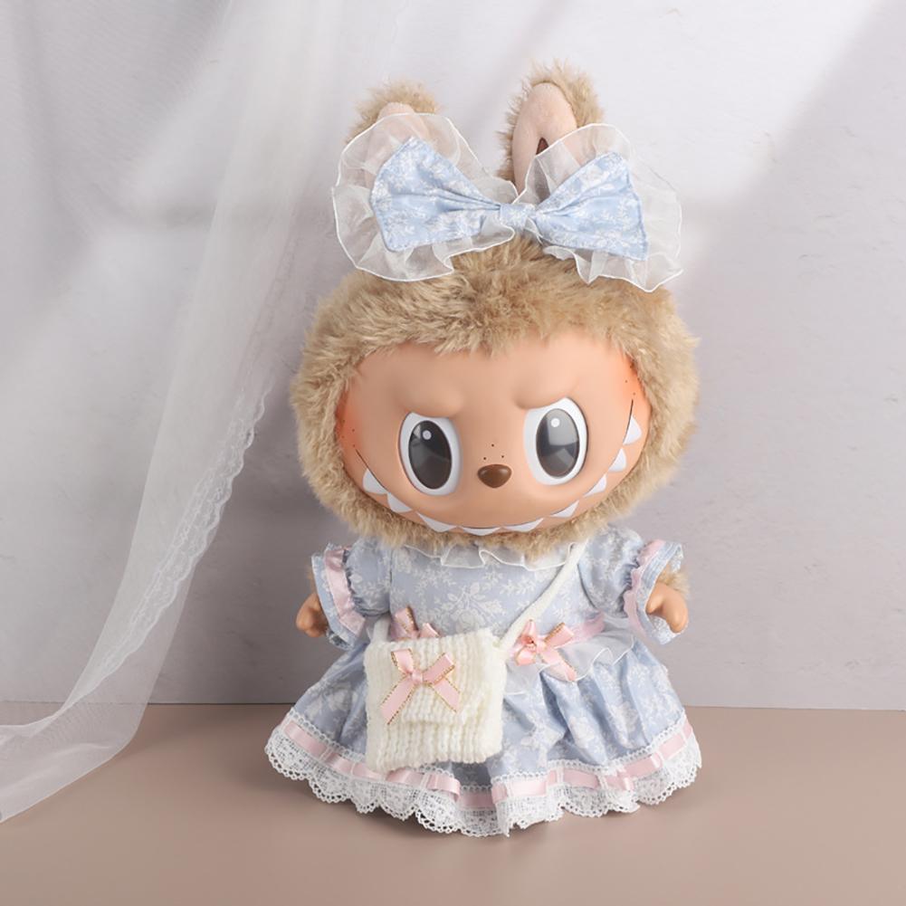 Für 38cm Labubu Puppenkleidung, modische Kleidung, Kapuzenpullover, Puppenkleidung, farblich passende Kapuzenpullover, Puppenzubehör, süße Dekoration, kleine Tücher