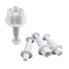 Y3NA 4pcs Flower Plastic Baking Mold Kitchen Biscuit Cookie Cutter Pastry Plunger