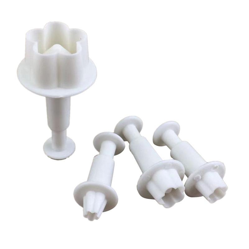 Y3NA 4pcs Flower Plastic Baking Mold Kitchen Biscuit Cookie Cutter Pastry Plunger China Mainland