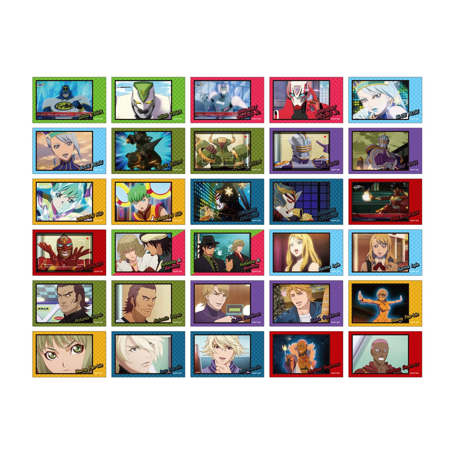 

TIGER BUNNY trading scene illustration cards set of 10 in a box & 3,