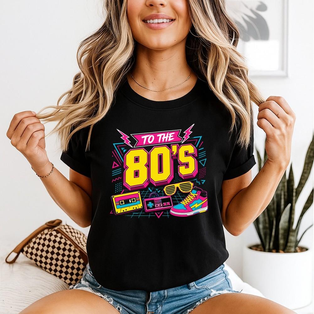Unisexs Vintage 80s T Shirt Retro 1980 Party Outs Vibrant Print Tee