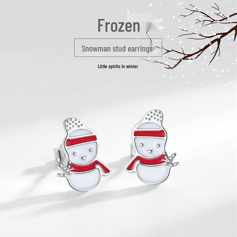 

Европейские и американские милые серьги-гвоздики из эпоксидной смолы в виде снеговика - Свежая, универсальная, милая мода для женщин на Рождество