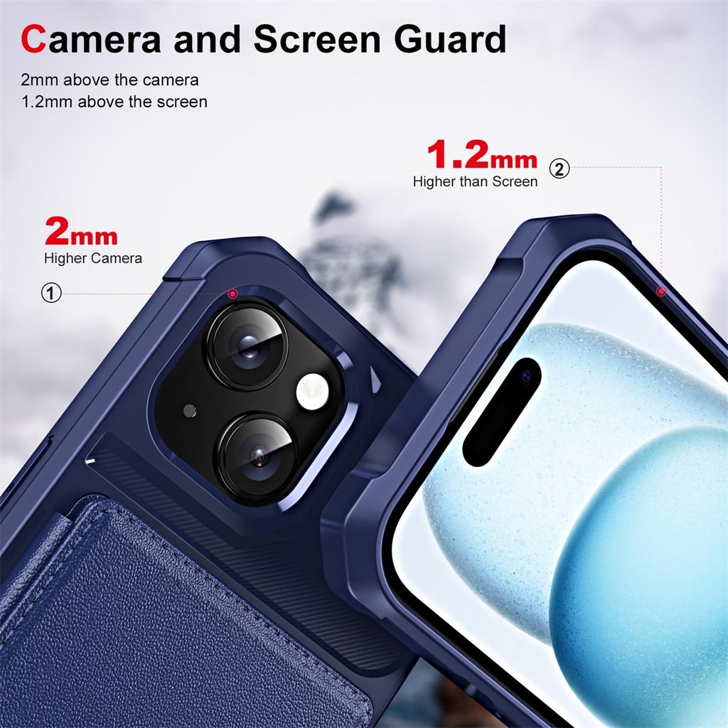 For iPhone 14 ENKAY Hat-Prince Wallet Card Slot Kickstand PU Leather +TPU Back Phone Cover with Camera Lens Film