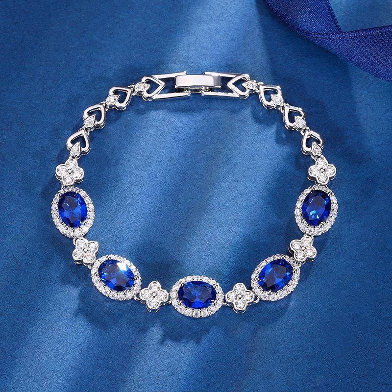 Schmuck Retro Simulation Korund Licht Luxus Voll Diamant Armband Retro Schmuck Heldin Stein 6 * 8