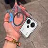 Case for Xiaomi Redmi Note 13 Pro+ 5G Minimal Semi-Transparent Magnetic Casing Raised Electroplated Lens Bezel Anti-Slip Drop Resistant
