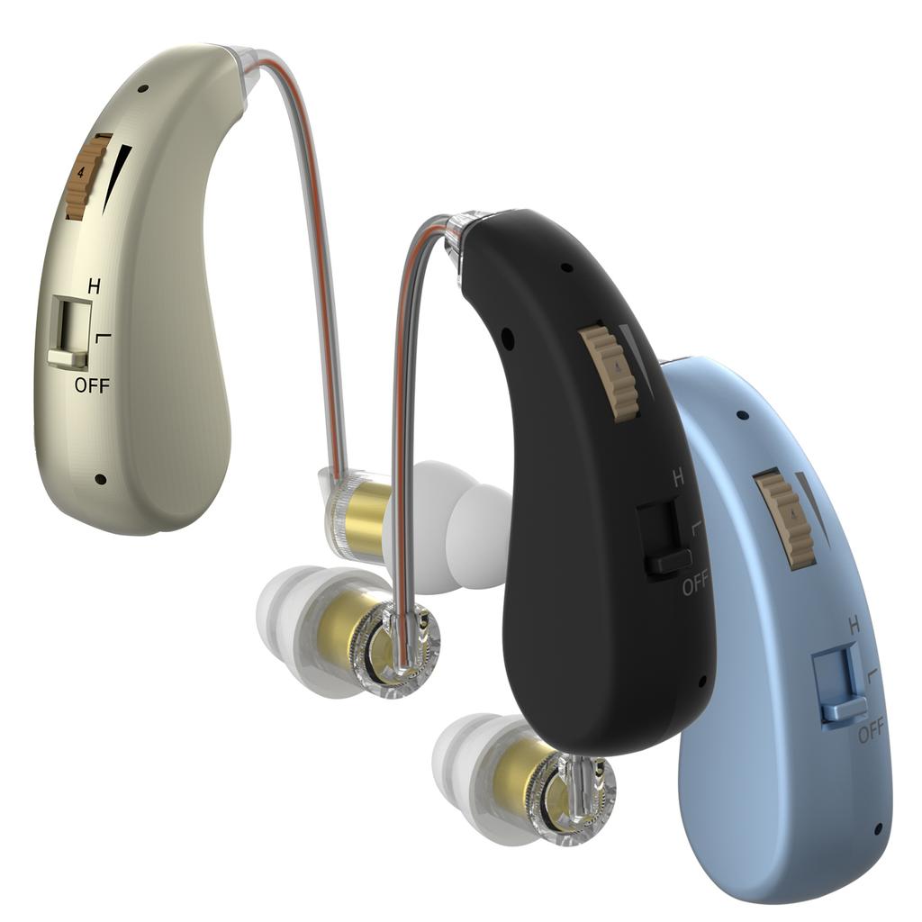 Mini Rechargeable BTE Hearing Aid Adjustable Tone Digital Sound Amplifier Portable Elder Hearing Device
