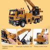 Children Engineering Truck Toy with Light & Sound Effect Flexible Long Arm Retractable Sling Simulation Lifting Crane Truck Model