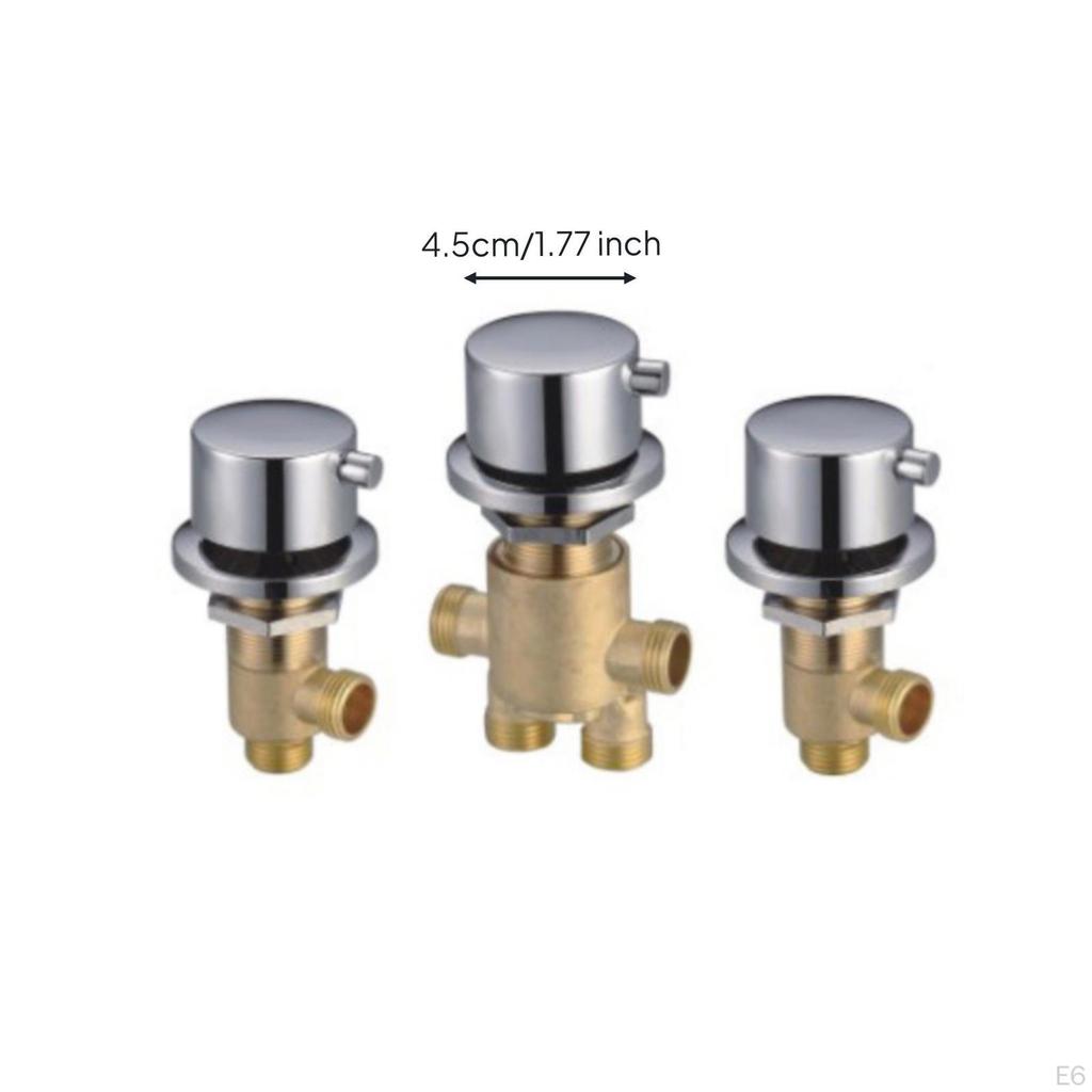3 Pieces Diverter Control Mechanism with Trim Flange ChromeFinished Bathtub Brass for