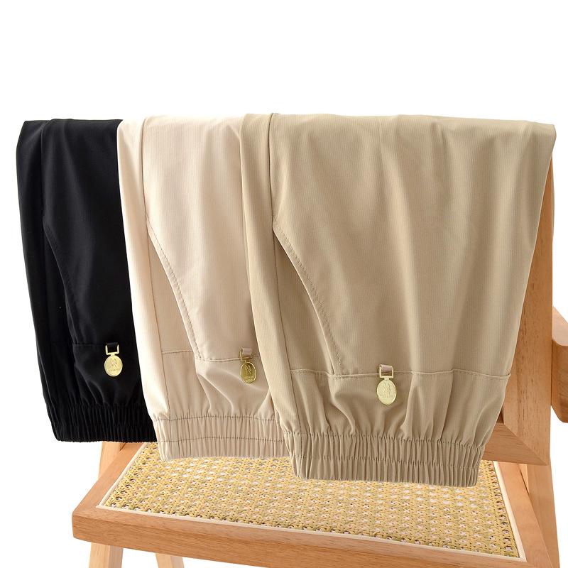 Summer Loose Elastic Waist Straight-Leg Pants for Middle-Aged & Elderly Women - Breathable, Comfortable Casual Wear