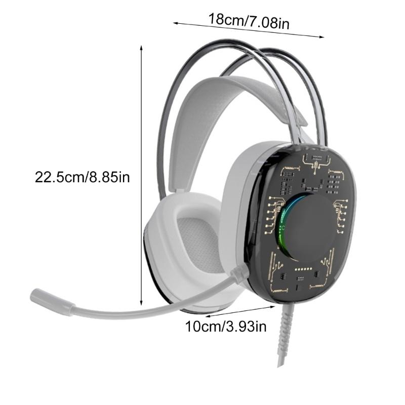 Professional 7.1 Channel Head Mounted Earphone Corded Headphone with Microphone for Computer Gaming