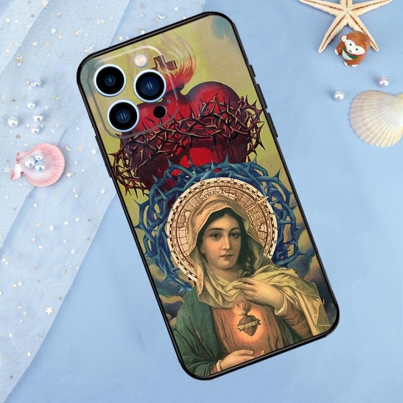 Virgin Mary Christian Phone Case For iPhone 13 11 12 14 15 16 Pro Max 7 8 Plus XR XS Max X Silicone Cover