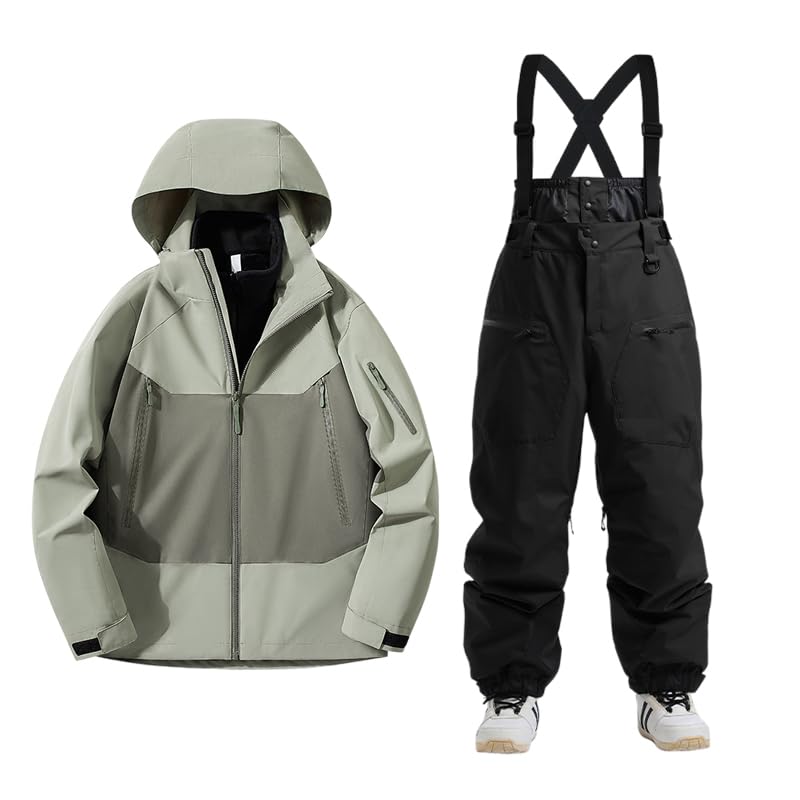 

Куртка и брюки для лыж и сноуборда, водонепроницаемые, идеально подходят для зимних видов спорта и игр в снегу [koobla] Мужской комплект, 15 000 мм, (kb139+178)